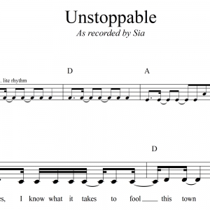 Unstoppable - Sia - Lead Sheet