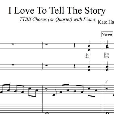I Love To Tell The Story - TTBB Men&#039;s Chorus (or Quartet) with Piano