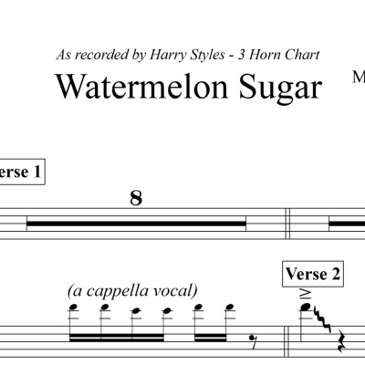 Watermelon Sugar - Harry Styles - 3 piece Horn Chart