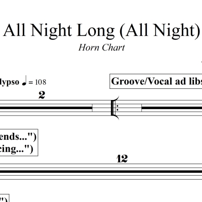 All Night Long (All Night) - Lionel Richie - 3 piece Horn Chart