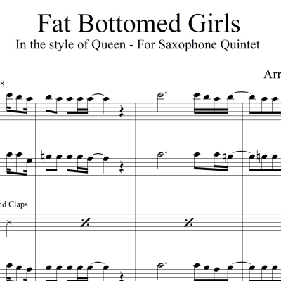 Fat Bottomed Girls - Queen - Saxophone Quintet