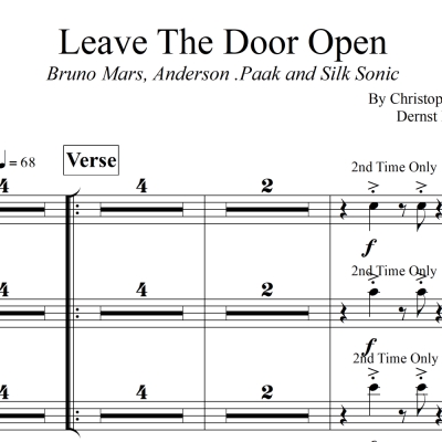 Leave The Door Open - Bruno Mars/Anderson .Paak - SILK SONIC - Flexible 3- or 4-piece Horn Chart