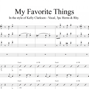 My Favorite Things - In the style of Kelly Clarkson - 3 Horns and Rhythm accmpt