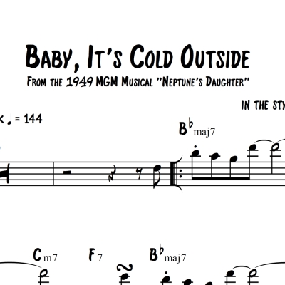 Baby, It's Cold Outside - Head Chart for Trombone Duet/Trio/Quartet and Rhythm Section