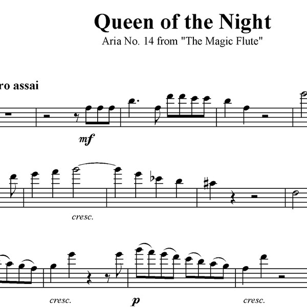 queen of night aria sheet music