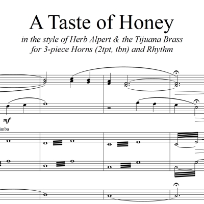 A Taste Of Honey - Herb Alpert - For 3 Horns (2tpt, tbn) plus Rhythm