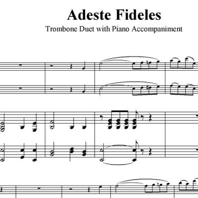 Adeste Fideles - Trombone Duet with Piano Acc.