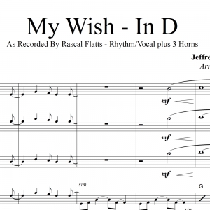 My Wish - Rascal Flatts - Rhythm/Vocal Plus 3-Piece Horn Section - IN D