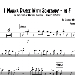 I Wanna Dance With Somebody - Whitney Houston - 3-piece horn chart (Tpt, Tenor, Bone) - IN F