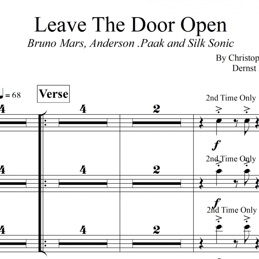 Cifra Club - Bruno Mars - Leave The Door Open (Feat. Anderson .Paak & Silk  Sonic) 1,5 Tom Abaixo, PDF, Number One Singles