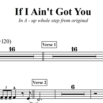 If I Ain&#039;t Got You - Alicia Keys - 3 or 4 Horn Chart in A Major