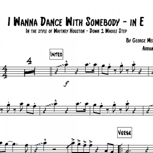 I Wanna Dance With Somebody - Whitney Houston - 3-piece horn chart (Tpt, Tenor, Bone) - IN E