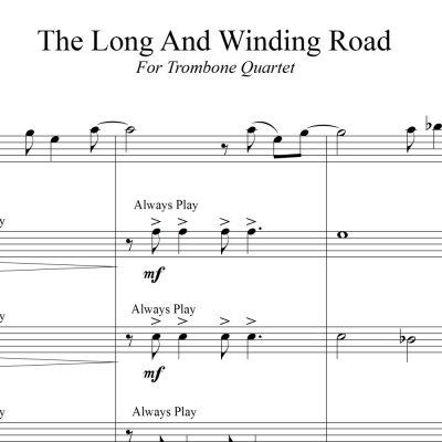 The Long And Winding Road - the Beatles - for Trombone Quartet