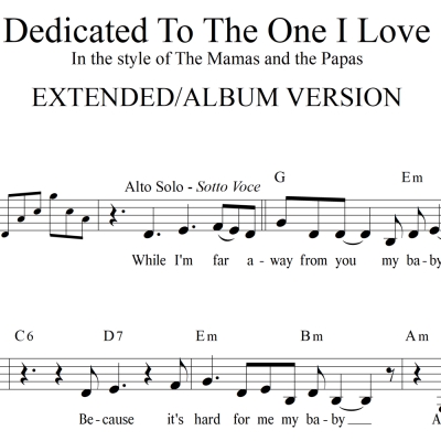 Dedicated to the One I Love - Rhythm &amp; SATB Vocals