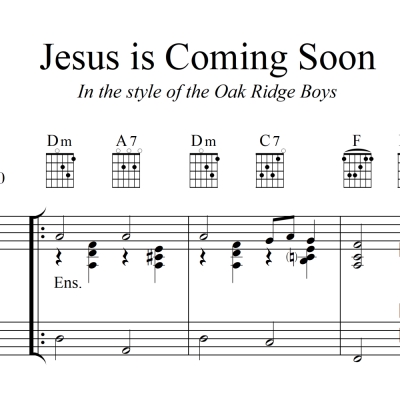 Jesus Is Coming Soon - Oak Ridge Boys - TTBB Quartet/Chorus with Piano Acc.