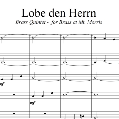Lobe den Herrn - “Praise to the Lord, the Almighty” - for Brass Quintet