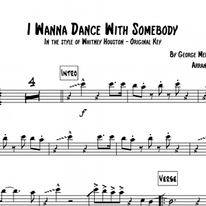 I Wanna Dance With Somebody - Whitney Houston - 3-piece horn chart (Tpt, Tenor, Bone) - ORIG KEY