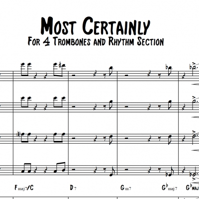 Most Certainly - Trombone Quartet with Rhythm