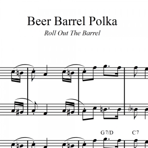 Beer Barrel Polka (Roll Out The Barrel) - Rhythm/Vocal Lead Sheet plus 2 Horns (Trumpet, Tenor Sax) - TRANSPOSED UP M2